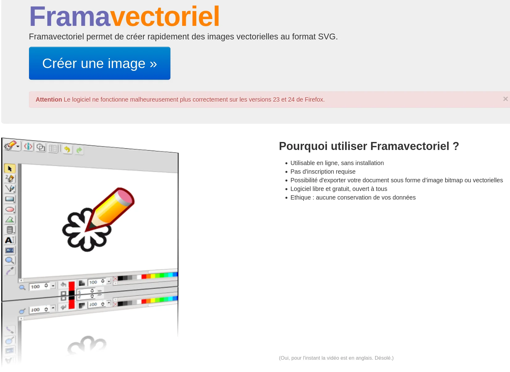 Capture d'écran de Framavectoriel