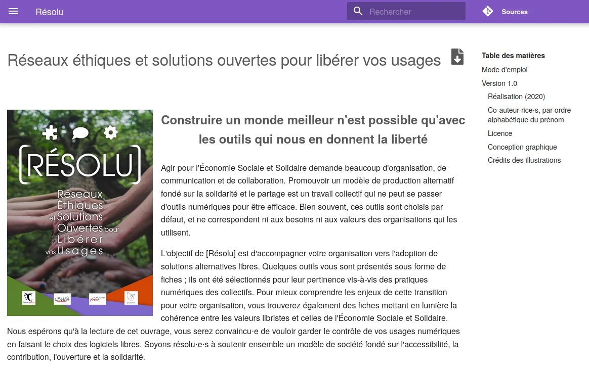 Capture décran du site Soyez Resolu